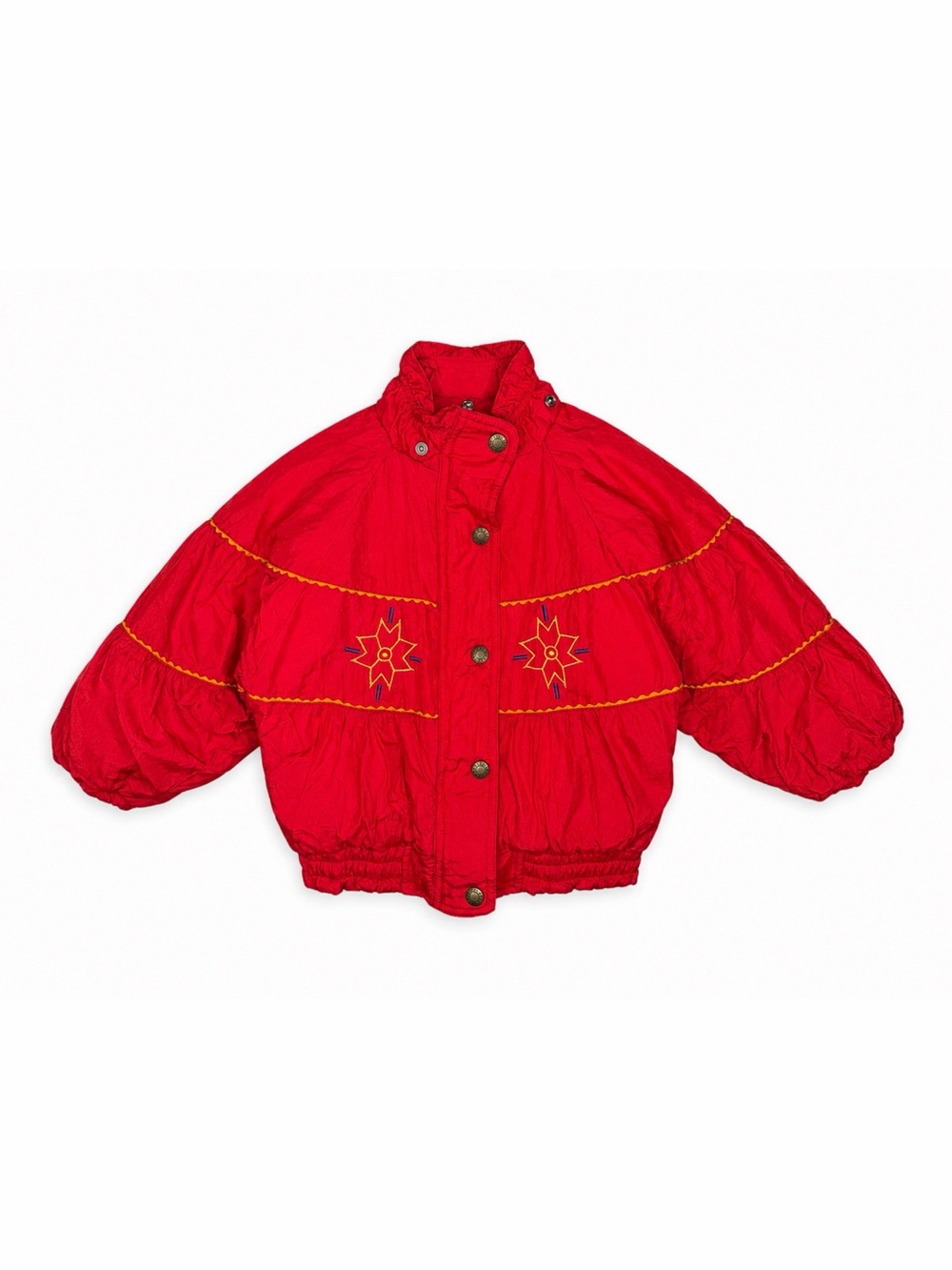 Carters Outerwear Vintage 90s Nylon Aztec Embroidered Puffer Coat